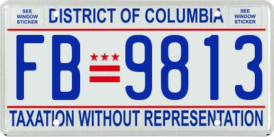 DC license plate FB9813