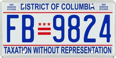 DC license plate FB9824