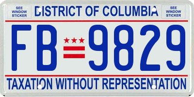 DC license plate FB9829