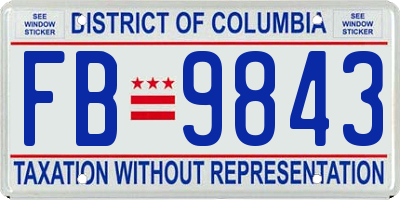 DC license plate FB9843