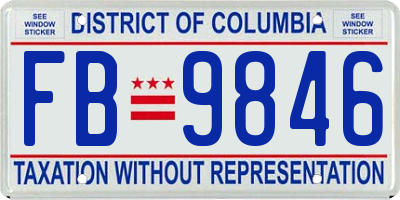 DC license plate FB9846