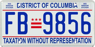 DC license plate FB9856