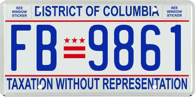 DC license plate FB9861