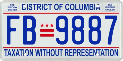 DC license plate FB9887