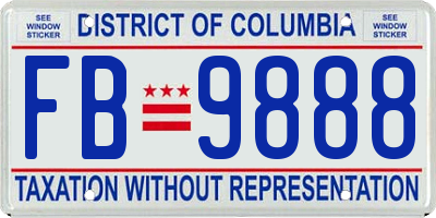 DC license plate FB9888