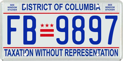 DC license plate FB9897