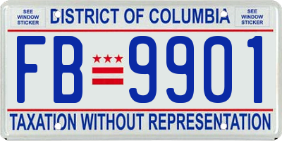 DC license plate FB9901