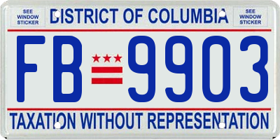 DC license plate FB9903