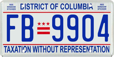 DC license plate FB9904