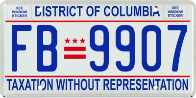 DC license plate FB9907