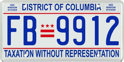 DC license plate FB9912