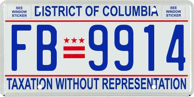 DC license plate FB9914