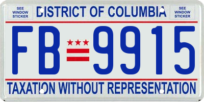 DC license plate FB9915