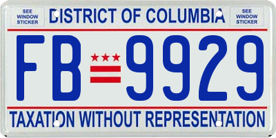 DC license plate FB9929