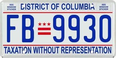 DC license plate FB9930