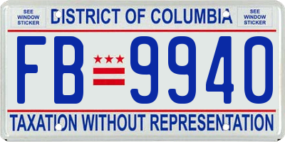 DC license plate FB9940