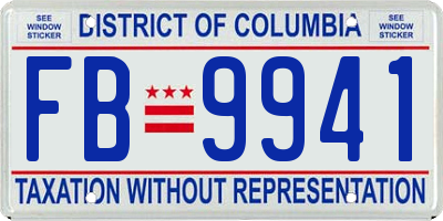 DC license plate FB9941