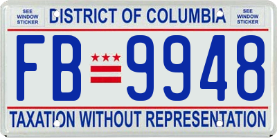 DC license plate FB9948