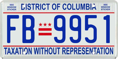 DC license plate FB9951