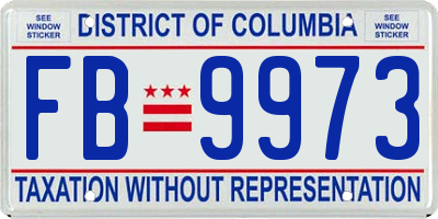 DC license plate FB9973