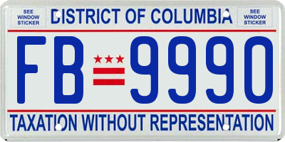 DC license plate FB9990