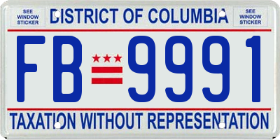 DC license plate FB9991