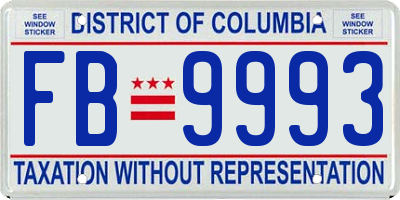 DC license plate FB9993