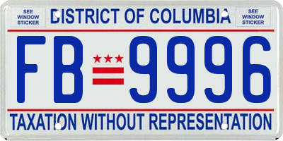 DC license plate FB9996