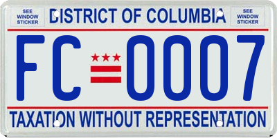 DC license plate FC0007