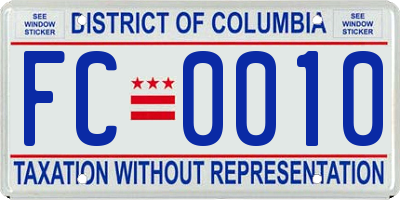 DC license plate FC0010