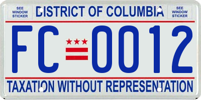 DC license plate FC0012