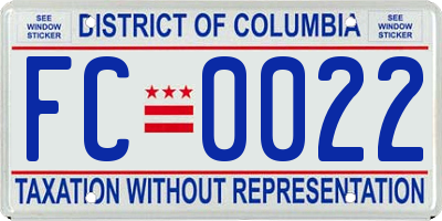 DC license plate FC0022