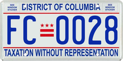 DC license plate FC0028