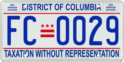 DC license plate FC0029