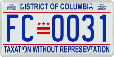 DC license plate FC0031