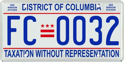 DC license plate FC0032