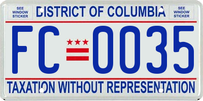 DC license plate FC0035