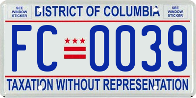 DC license plate FC0039