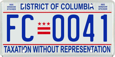 DC license plate FC0041