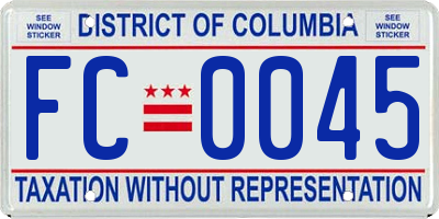 DC license plate FC0045