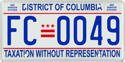 DC license plate FC0049