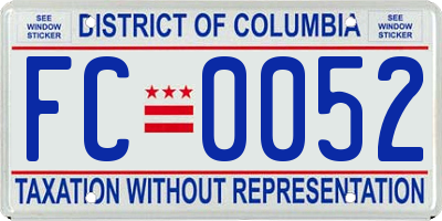 DC license plate FC0052