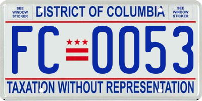 DC license plate FC0053