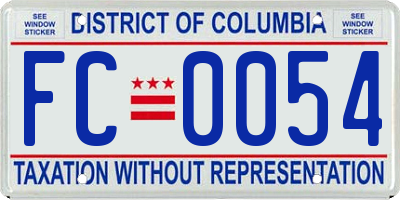 DC license plate FC0054