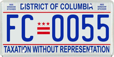 DC license plate FC0055