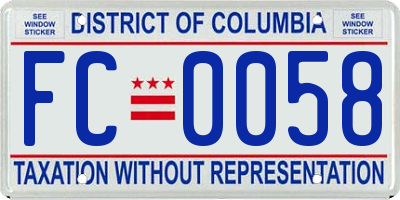 DC license plate FC0058