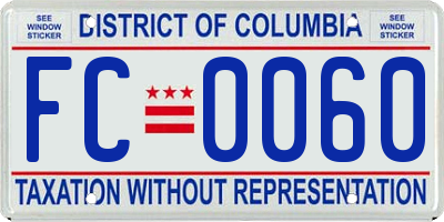 DC license plate FC0060