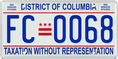 DC license plate FC0068