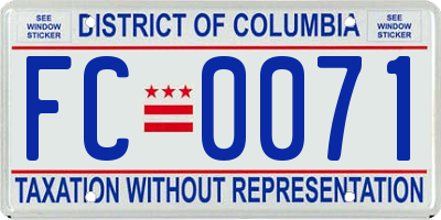 DC license plate FC0071