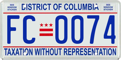 DC license plate FC0074